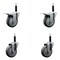 Service Caster 4'' Thermoplastic Rubber Swivel 3/4'' Expanding Stem Caster Set 2 Total Lock Brakes, 4PK SCC-EXTTL20S414-TPRB-2-S-2-34 - alternate 1